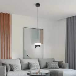 Celeste LED-hængelampe, hvid/brun, Ø 22 cm, glas, dæmpbar