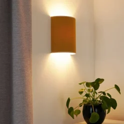 Celine væglampe, Soro, sennepsgul, stof, E27