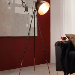 Chester gulvlampe, sort, kobber