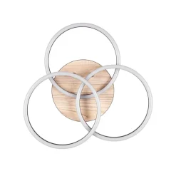 Circle LED-loftlampe 3 lysk fjernbetjening træ