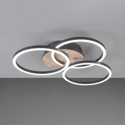 Circle LED-loftlampe 3 lysk fjernbetjening træ
