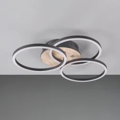 Circle LED-loftlampe 3 lysk fjernbetjening træ
