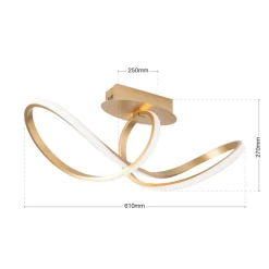 Circus LED-loftlampe, 3.000 K, messing