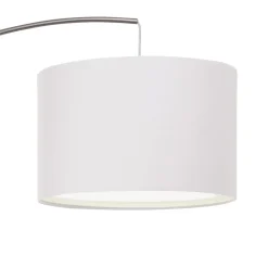 Clarie gulvlampe, hvid, jernfarvet, 180 cm, stof/metal