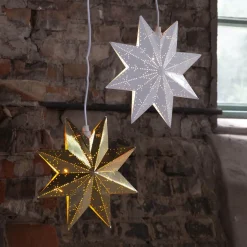 Classic dekostjerne af metal, hvid