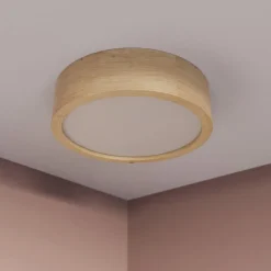 Cleo loftlampe, Ø 28 cm, 2 lyskilder, egetræ, E27