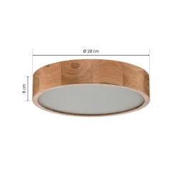 Cleo loftlampe, Ø 28 cm, 2 lyskilder, egetræ, E27