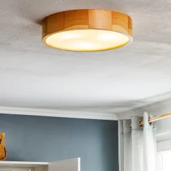 Cleo loftlampe, Ø 37,5 cm, 3 lyskilder, fyrretræ, E27