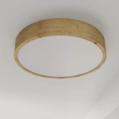 Cleo loftlampe, Ø 48 cm, 4 lyskilder, egetræ, E27