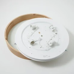 Cleo loftlampe, Ø 48 cm, 4 lyskilder, egetræ, E27