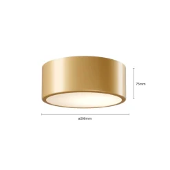 Cleo loftlampe, Ø 20 cm, IP20, guldfarvet, metal, E27