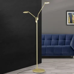 Cobra LED-gulvlampe, 2 lyskilder, mat messing