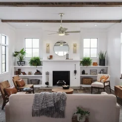 Colerne 52 LED-loftventilator, nikkel/hvid valnød