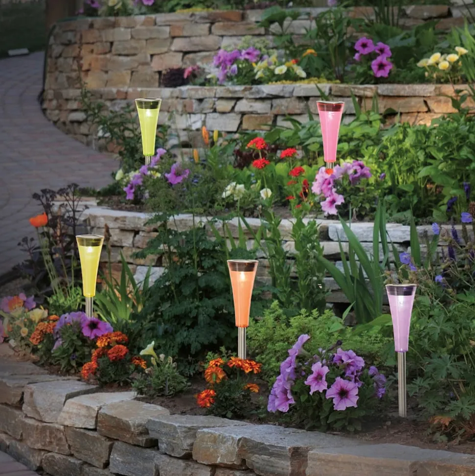 Colorato - farverig LED solcelle jordspyd 5 sæt