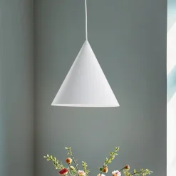 Cono pendel, hvid, Ø 25 cm, stål, enkelt lys