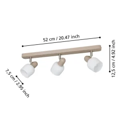 Corato loftspot, sand/nikkel/opal, 3 lyskilder.