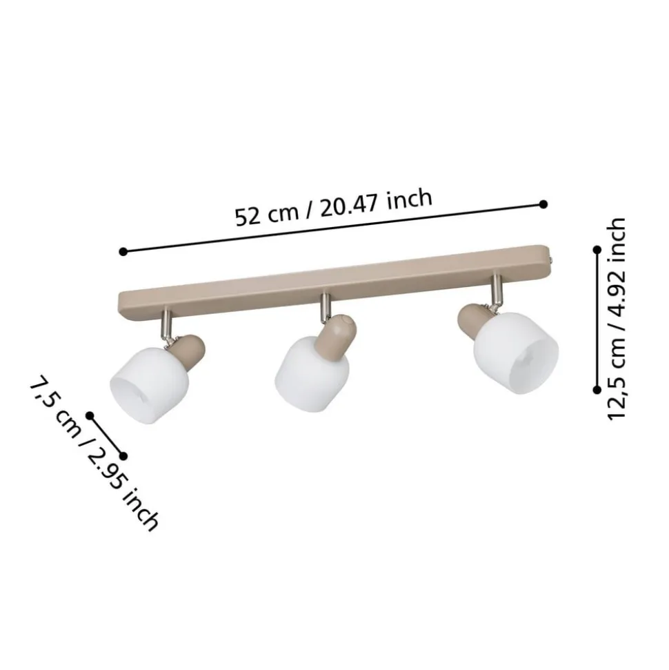 Corato loftspot, sand/nikkel/opal, 3 lyskilder.
