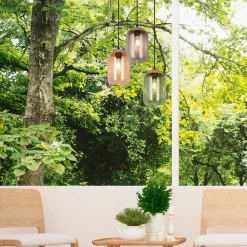 Cork hængelampe, flerfarvet, Ø 30 cm, 3 lyskilder, glas/kork