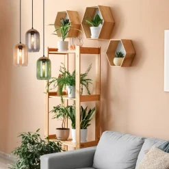 Cork hængelampe, flerfarvet, Ø 30 cm, 3 lyskilder, glas/kork