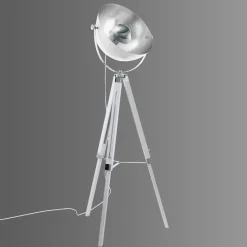 Covaleda gulvlampe med trefod, hvid, sølv