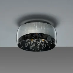 Crystel loftslampe af glas, krom, Ø 34 cm