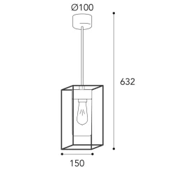 Cubic³ 3368 hængelampe antik messing/opal