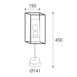 Cubic³ 3369 sokkellampe antik messing/opal
