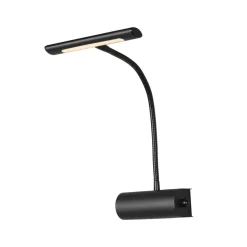 Curtis væglampe med fleksibel arm, dæmpbar, sort