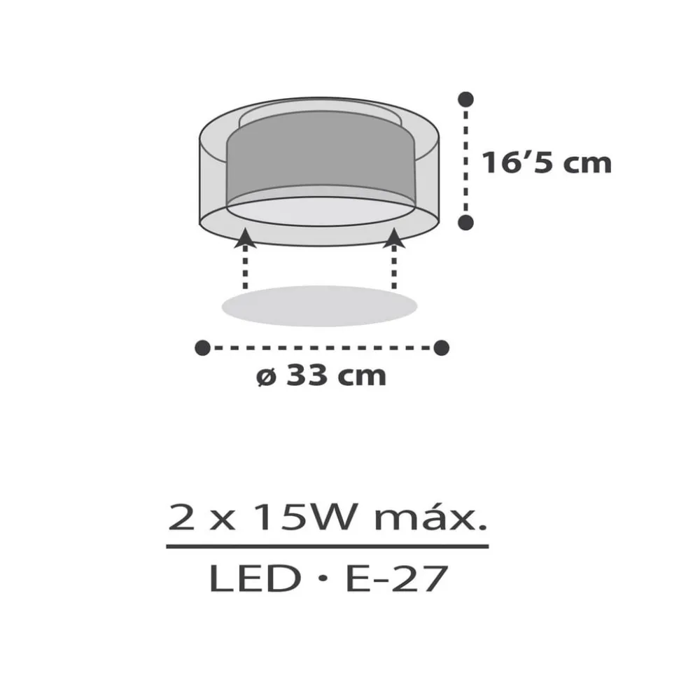 Dalber Cloud Grey loftslampe, Ø 33 cm, grå