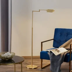 Danuta justerbar LED-gulvlampe, mat messing