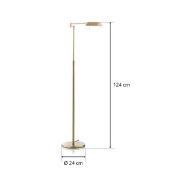 Danuta justerbar LED-gulvlampe, mat messing