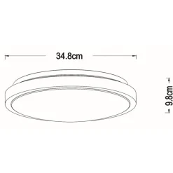 Dasher LED loftlampe, hvid, Ø 34,8 cm, 2700 K, IP44