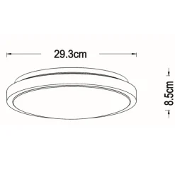 Dasher LED loftlampe, hvid, Ø 29,3 cm, 2700 K, IP44