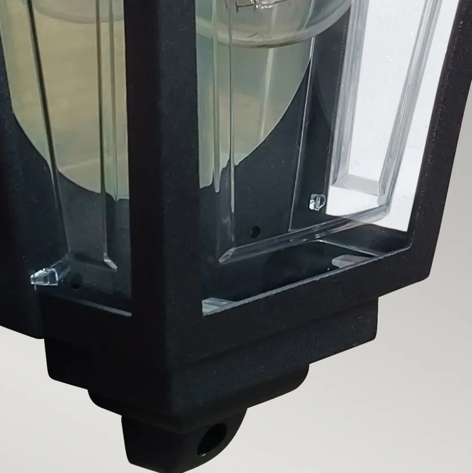 Deco Lane udendørs væglampe, sort, lygte, aluminium, IP44