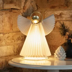 Dekolampe papirengel mini, hvid, E14