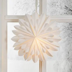 Dekorativ stjerne Cliff, papir, uden fatning hvid Ø 60cm