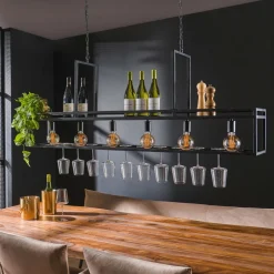 Dekorla hængelampe, 6 lyskilder, kulfarvet