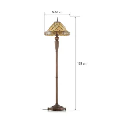 Diamond dekorativ gulvlampe med Tiffany-skærm