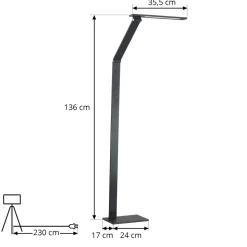 Dæmpbar LED gulvlampe Salome, variabel lysfarve