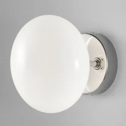 Dolce væglampe, krom/hvid skærm