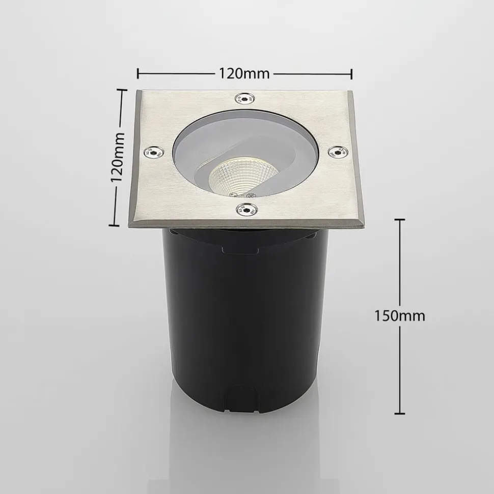 Doris - LED-gulvspot til indbygning, kantet form