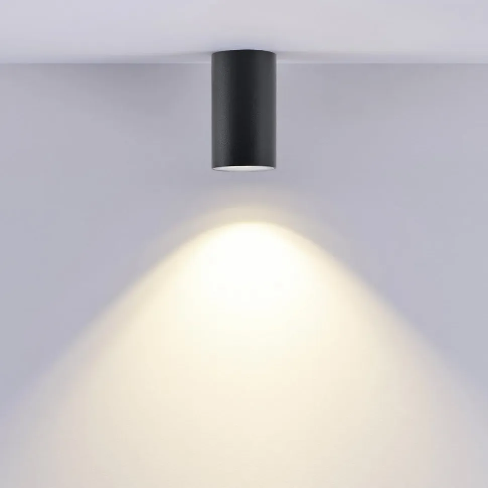 Downlight CAN, sort, IP44, Ø 6 cm, metal, GU10