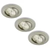 Drejelig LED-indbygningsspot, 3 stk., mat nikkel