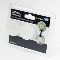 Drejelig LED-indbygningsspot, 3 stk., mat nikkel