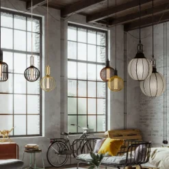 Drum LED-pære, sort, E27, 3,5 W, 1.800 K, dæmpbar