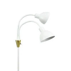 Dyberg Larsen Gulvlampe Lilje, hvid, højde 135 cm, 2 lyskilder.