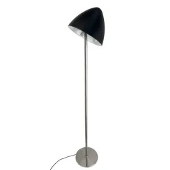 Dyberg Larsen gulvlampe Oulu, sort/stål, højde 128 cm