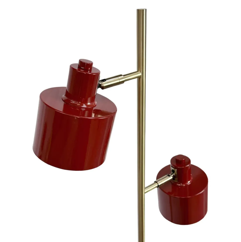 Dyberg Larsen Gulvlampe Ocean, mørkerød, 160 cm, 2 lyskilder.