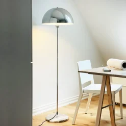 Dyberg Larsen Gulvlampe Stockholm, højde 143 cm metal/marmor