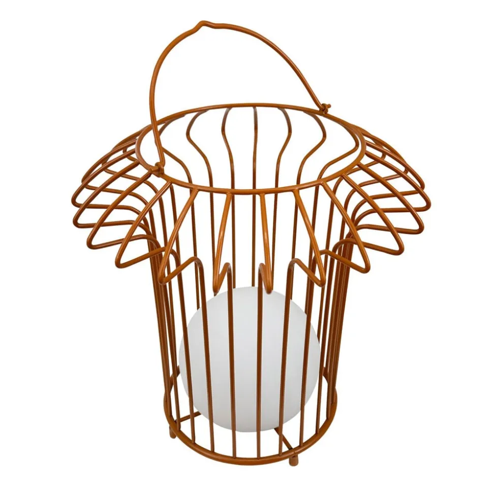 Dyberg Larsen LED-bordlampe Kurv, terracotta, metal